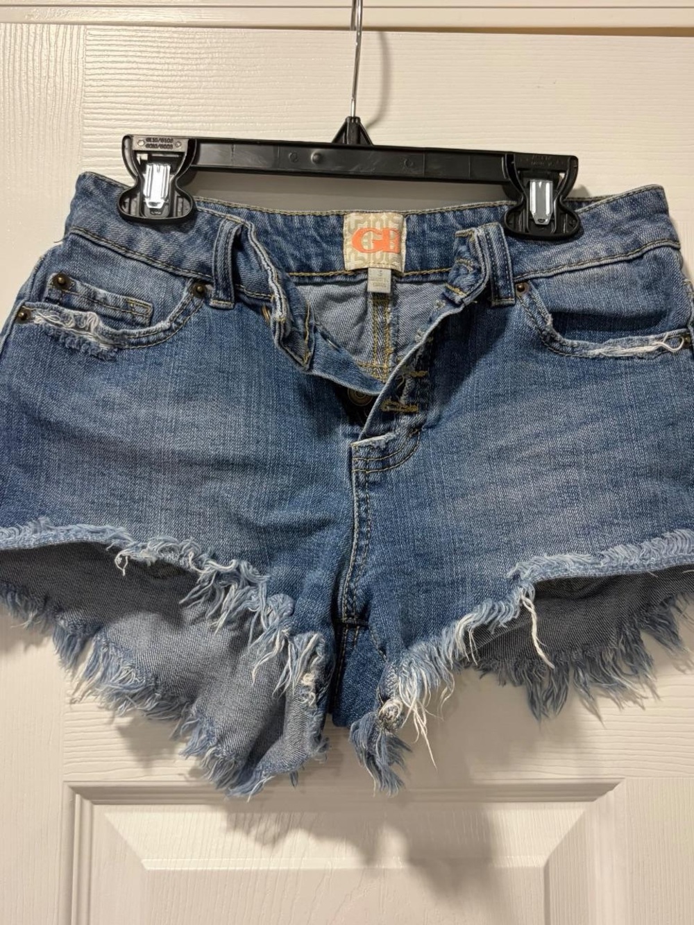 Frayed Hem Blue Denim Cutoff Shorts